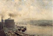 Meckel, Adolf von British Gas Works on the River Spree USA oil painting artist